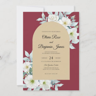 Convites Casamento Lírio Champanhe Borgonha