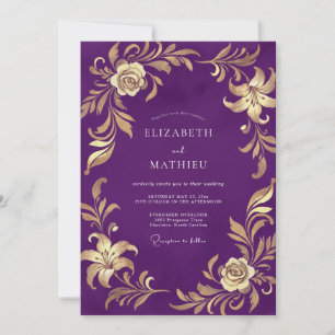 Convites Casamento Lírio Roxo Real