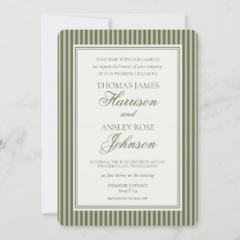 Convites Casamento Listrado Olive Martini Tini Um Pouco Mai