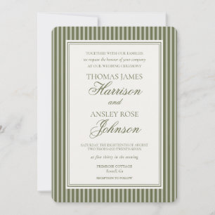 Convites Casamento Listrado Olive Martini Tini Um Pouco Mai