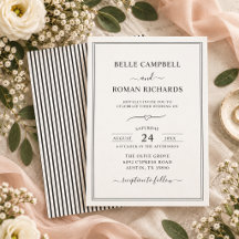 Casamento Listrado Preto e Branco com Letra Clássi