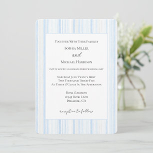 Convites Casamento Listras Brancas Azul Claro