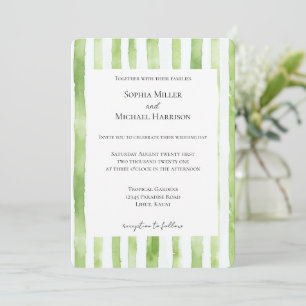 Convites Casamento Listras Brancas Verde Tropical