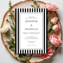 Casamento Listras Clássicas Preto e Branco