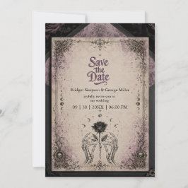 Convites Casamento Lua Caveira Rosa Medieval Roxa Gótica