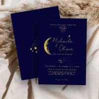 Casamento Lua Crescente Azul Celestial Meia-Noite