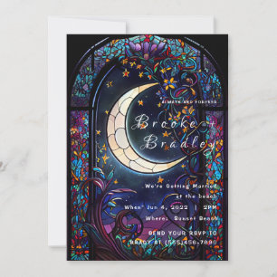 Convites Casamento Lua e Estrelas de Vitral