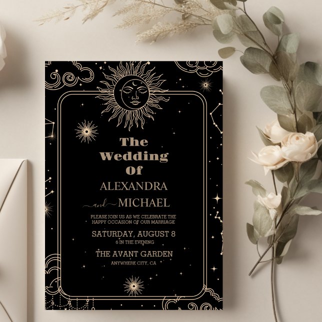 Convites Casamento Lua Estrela Cadente Celestial (Criador carregado)