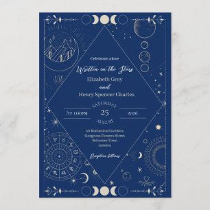 Convites Casamento lua sol estrelas constelações