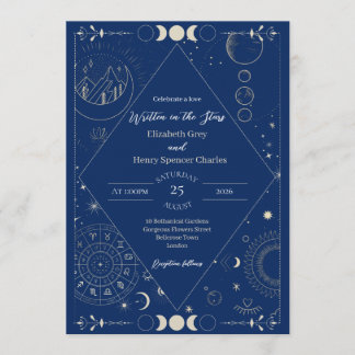 Convites Casamento lua sol estrelas constelações