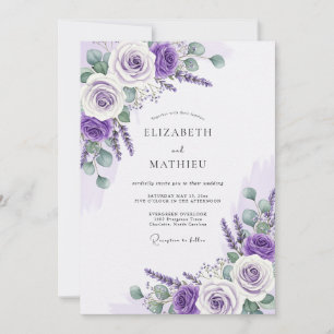 Convites Casamento Luminoso de Lavanda na Primavera