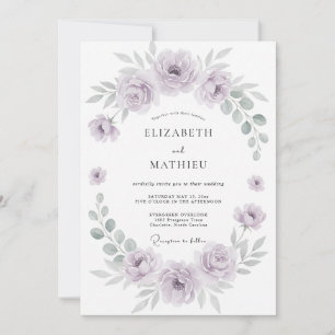 Convites Casamento Luminoso de Lavanda na Primavera