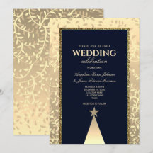 Casamento Luxo Natal Ouro Azul Marinho