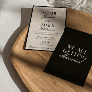 Convites Casamento Luxuoso Chique Preto Branco Dinheiro Ant