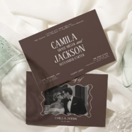 Convites Casamento Luxuoso Chocolate Marrom de Dinheiro Ant