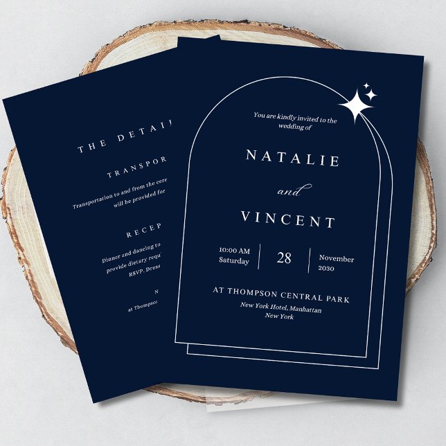 Convites Casamento Luxuoso com Arco Azul Celestial Elegante (#wedding)