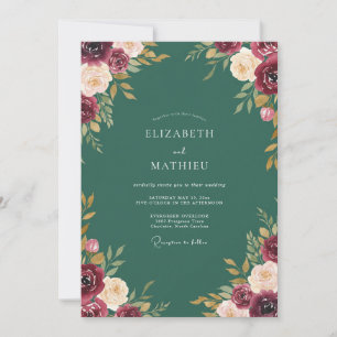 Convites Casamento Luxuoso de Caça Verde Outonal