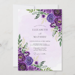 Convites Casamento Luxuoso de Primavera com Ametista