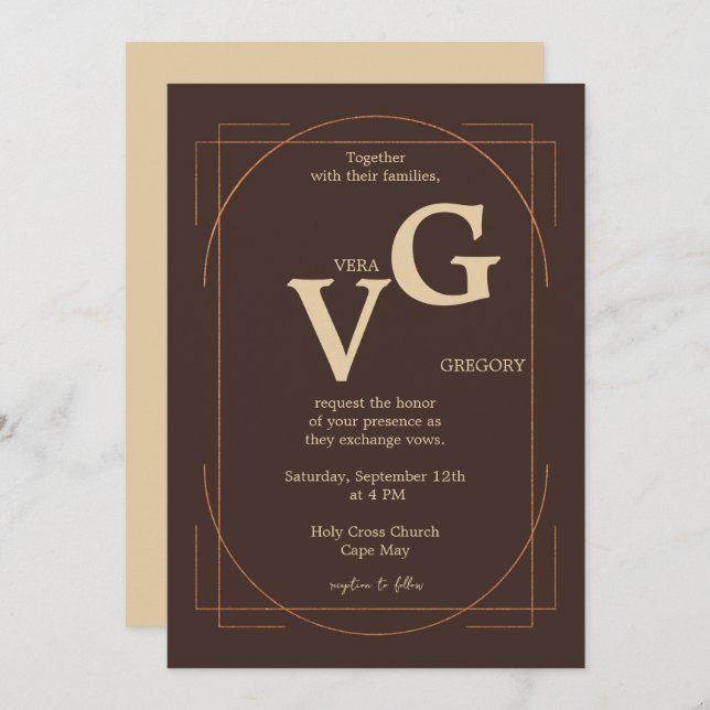 Convites Casamento Luxuoso Moderno das Linhas de Ouro Elega (Frente/Verso)