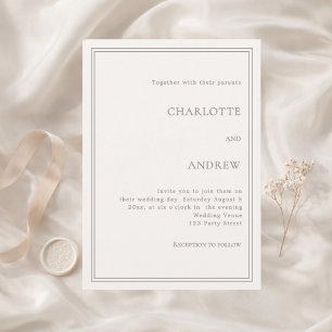 Convites Casamento luxuoso silencioso simples e elegante em