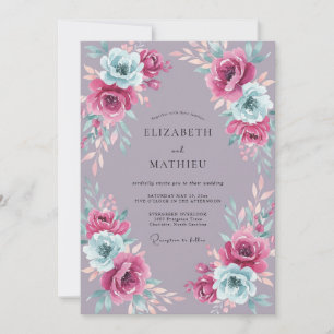 Convites Casamento Luxuriante de Mauve na Primavera
