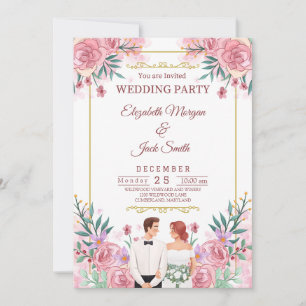 Convites Casamento Luxurioso Boho Floral Greenery