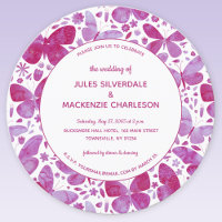 Casamento Magenta Cor-de-rosa Magenta com Borbolet