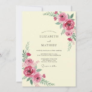 Convites Casamento Magenta Ranunculus Eucalipto Silenciado