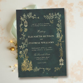 Convites Casamento Mágico Esmeralda Floresta Fairycore