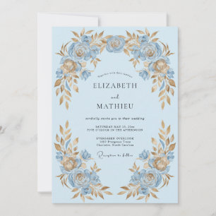 Convites Casamento Magnífico de Primavera Azul Bebê