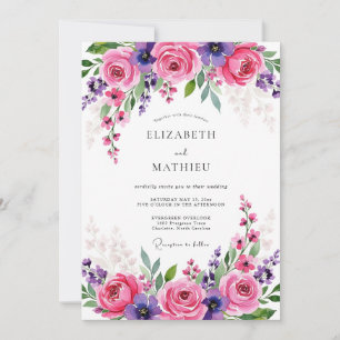 Convites Casamento Magnífico de Primavera Rosa