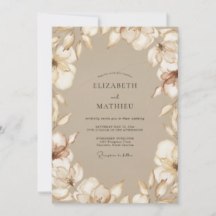 Convites Casamento Magnólia Bege