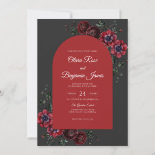 Convites Casamento Mal-humorado Dália Carmesim