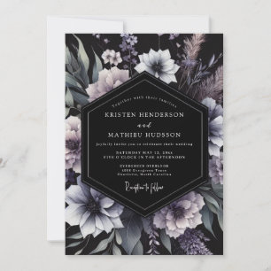Convites Casamento Mal-humorado Floral Ameixa