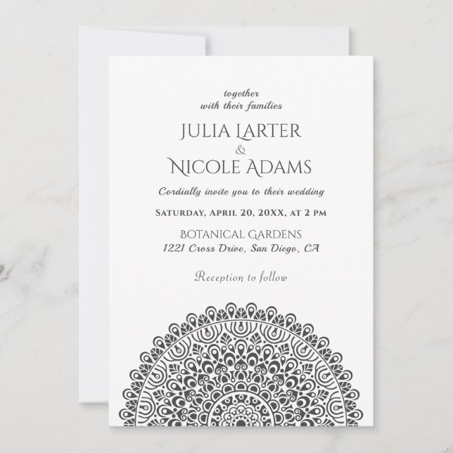 Convites Casamento Mandala da Floresta Amazônica Verde Esme (Frente)