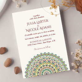 Convites Casamento Mandala da Floresta Amazônica Verde Esme