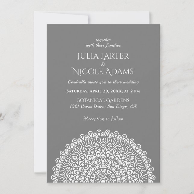 Convites Casamento Mandala da Floresta Amazônica Verde Esme (Frente)