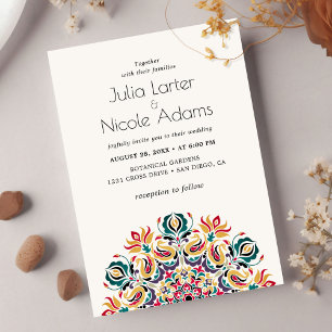 Convites Casamento Mandala de Cisne Flores de Lótus Sussurr