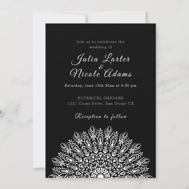 Convites Casamento Mandala de Grama Pampas Seca Pena Macia (Frente)