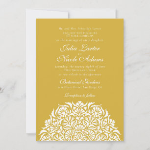 Convites Casamento Mandala Floral Caprichoso Dourado Metáli