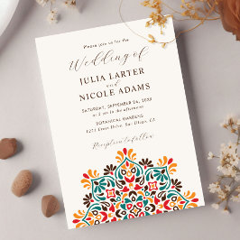 Convites Casamento Mandala Floral Rústico Boho Sol Nascente