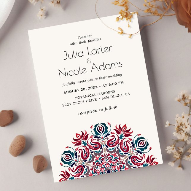 Convites Casamento Mandala Flores Lótus Cisnes Pássaros Sus (Criador carregado)