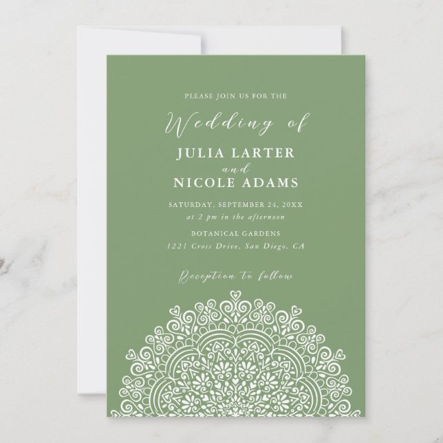 Convites Casamento Mandala Florescente Terreno Mexicano Ret (Frente)