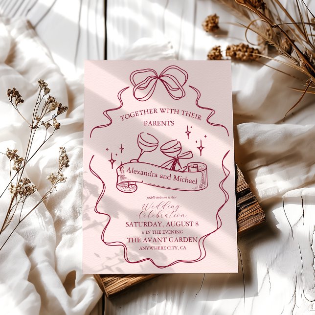 Convites Casamento Manuscrito de Arco Quirky (Criador carregado)