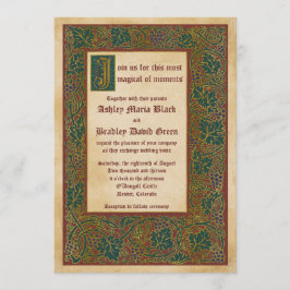Convites Casamento Manuscrito Iluminado Medieval de Fairyta