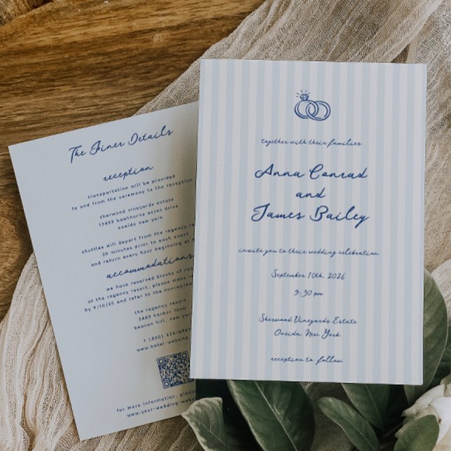 Convites Casamento Manuscrito Whimsical (Criador carregado)