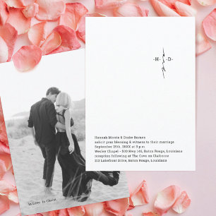 Convites Casamento Mão-Chic Com Letra Monogramada