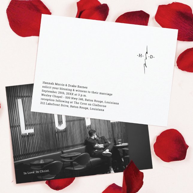 Convites Casamento Mão-Chic Com Letra Monogramada (Criador carregado)