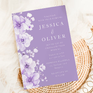 Convites Casamento Maravilhoso de Flores de Lavanda Roxo