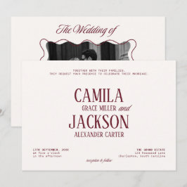 Convites Casamento Marfim e Borgonha